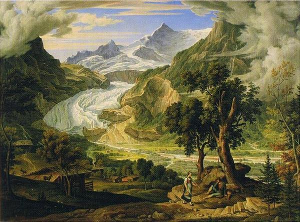 Joseph Anton Koch Grindelwald Glacier in the Alps. china oil painting image